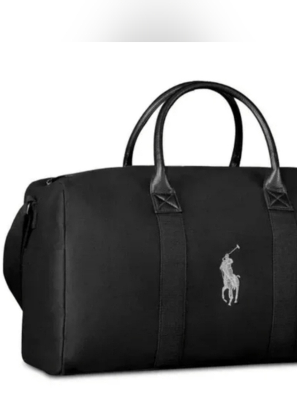 Polo by Ralph Lauren Black Duffel with White Polo Player Logo
